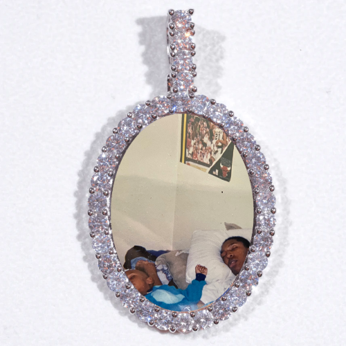 Large 3D Oval Custom Picture Pendant
