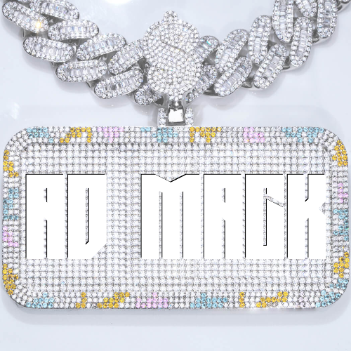 CUSTOM LETTER NECKLACE 3D COLORFUL SQUARE
