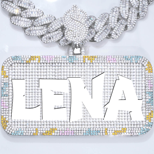 CUSTOM LETTER NECKLACE 3D COLORFUL SQUARE