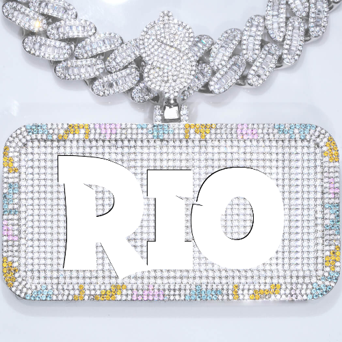 CUSTOM LETTER NECKLACE 3D COLORFUL SQUARE