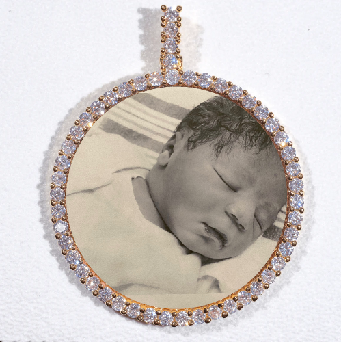 LARGE 3D CIRCLE CUSTOM PICTURE PENDANT