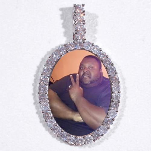 Large 3D Oval Custom Picture Pendant