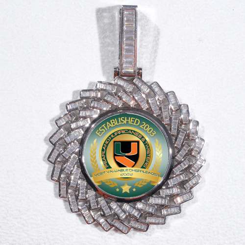 Large 3D Baguette Custom Picture Pendant