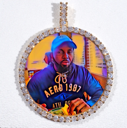 LARGE 3D CIRCLE CUSTOM PICTURE PENDANT