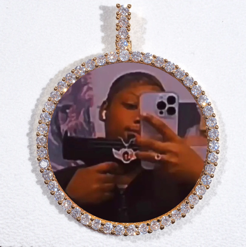 LARGE 3D CIRCLE CUSTOM PICTURE PENDANT