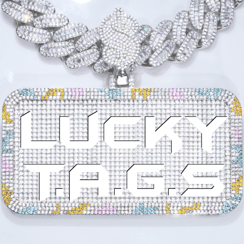 CUSTOM LETTER NECKLACE 3D COLORFUL SQUARE