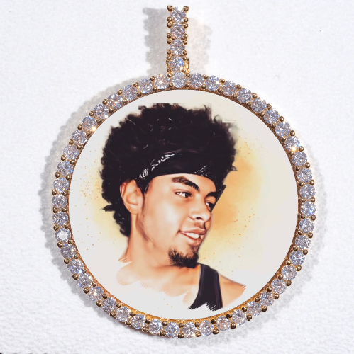 LARGE 3D CIRCLE CUSTOM PICTURE PENDANT