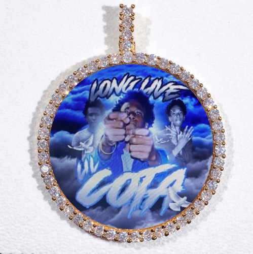 LARGE 3D CIRCLE CUSTOM PICTURE PENDANT