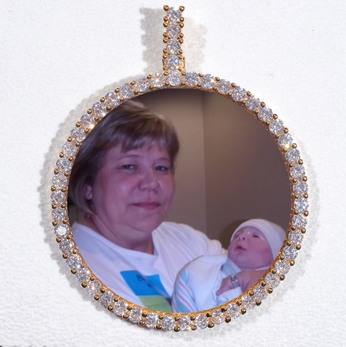 LARGE 3D CIRCLE CUSTOM PICTURE PENDANT