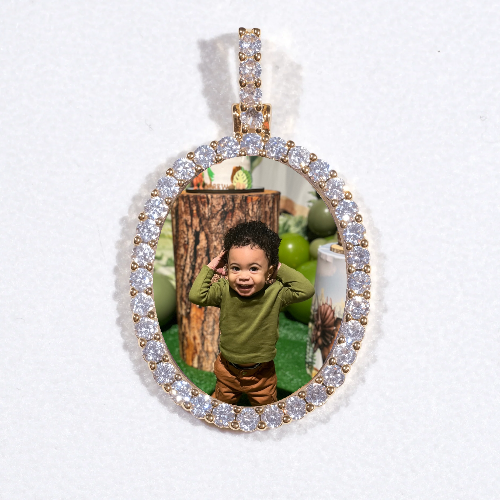 3D Oval Custom Picture Pendant
