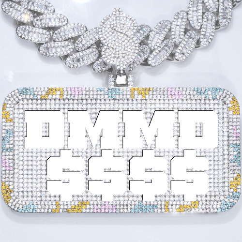 CUSTOM LETTER NECKLACE 3D COLORFUL SQUARE