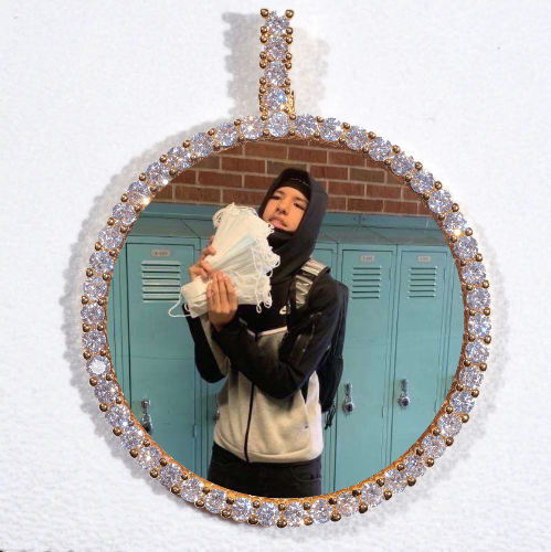 LARGE 3D CIRCLE CUSTOM PICTURE PENDANT