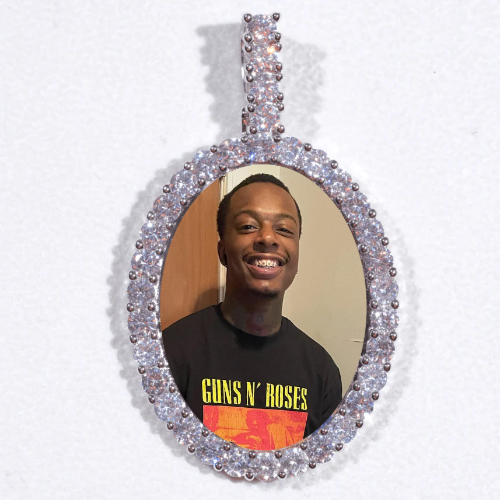 Large 3D Oval Custom Picture Pendant