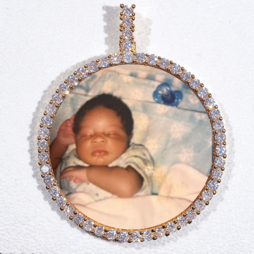 LARGE 3D CIRCLE CUSTOM PICTURE PENDANT