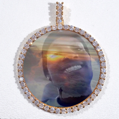 LARGE 3D CIRCLE CUSTOM PICTURE PENDANT