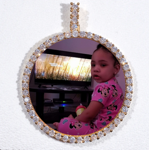 LARGE 3D CIRCLE CUSTOM PICTURE PENDANT