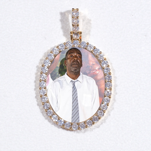 3D Oval Custom Picture Pendant