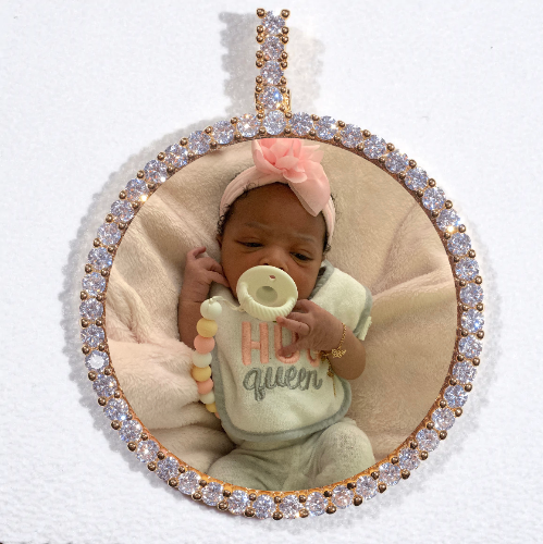 LARGE 3D CIRCLE CUSTOM PICTURE PENDANT