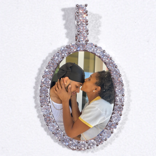 Large 3D Oval Custom Picture Pendant
