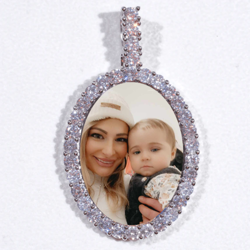 Large 3D Oval Custom Picture Pendant