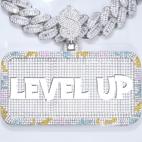 CUSTOM LETTER NECKLACE 3D COLORFUL SQUARE