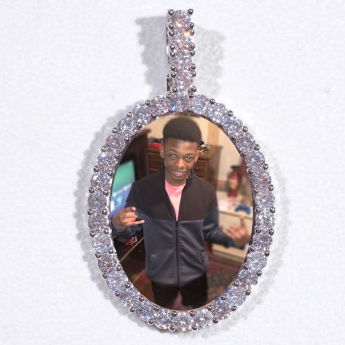 Large 3D Oval Custom Picture Pendant