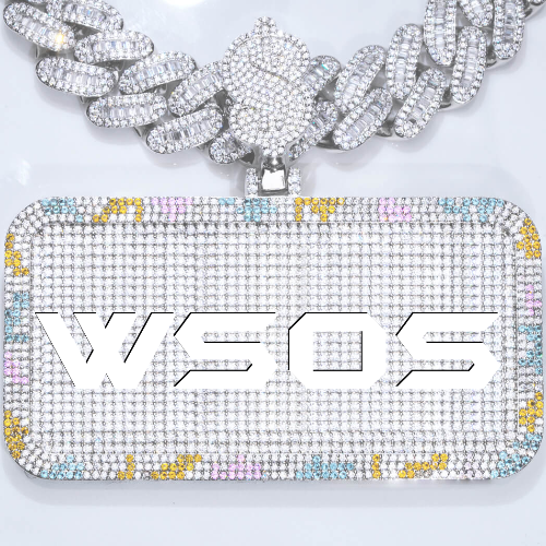 CUSTOM LETTER NECKLACE 3D COLORFUL SQUARE