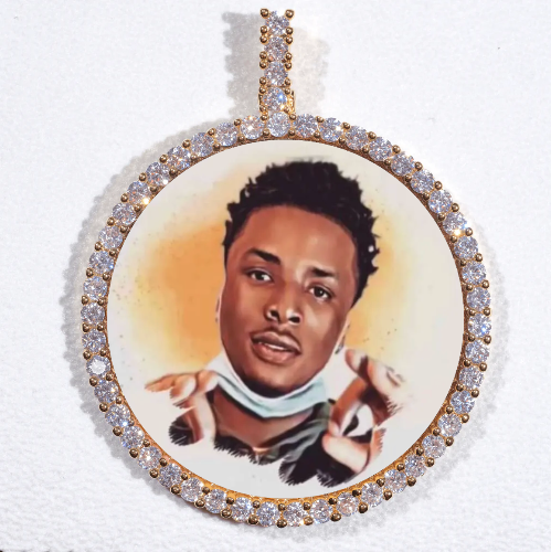 LARGE 3D CIRCLE CUSTOM PICTURE PENDANT