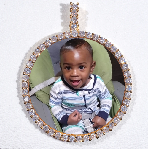 LARGE 3D CIRCLE CUSTOM PICTURE PENDANT