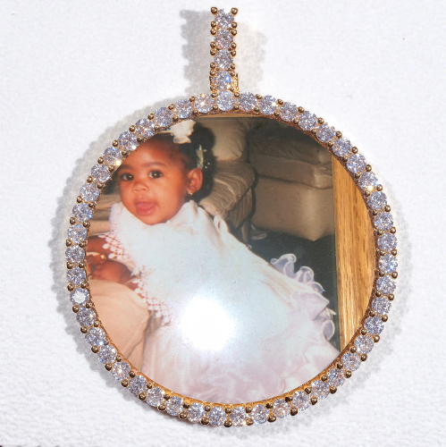 LARGE 3D CIRCLE CUSTOM PICTURE PENDANT