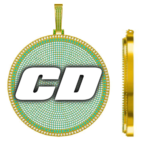 CUSTOM LETTER NECKLACE 3D BIG DISC