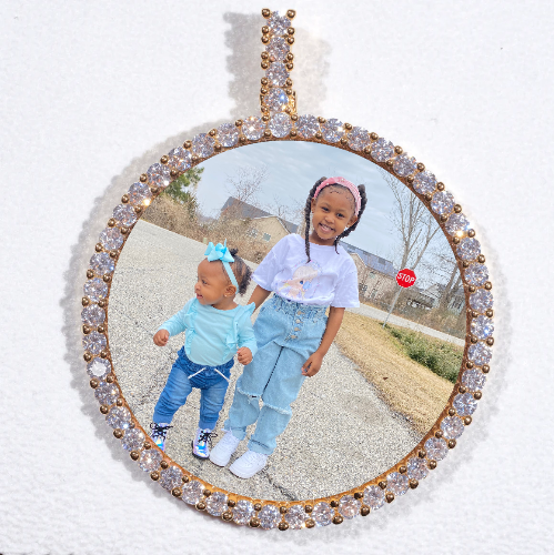 LARGE 3D CIRCLE CUSTOM PICTURE PENDANT