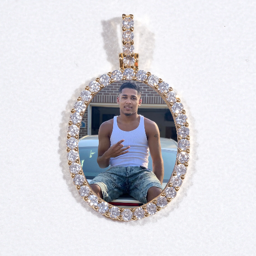 3D Oval Custom Picture Pendant
