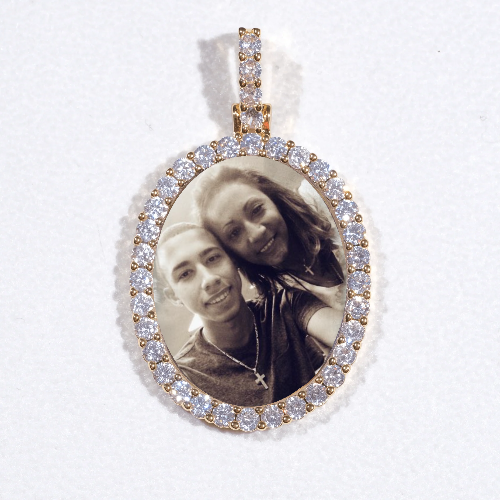3D Oval Custom Picture Pendant