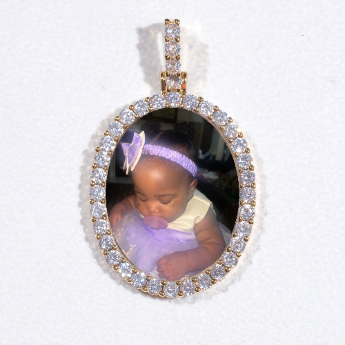 3D Oval Custom Picture Pendant