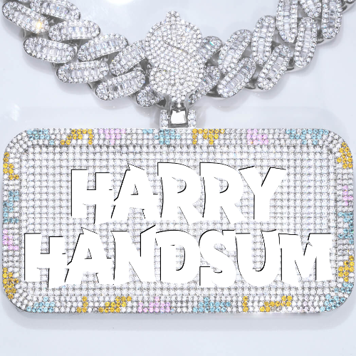 CUSTOM LETTER NECKLACE 3D COLORFUL SQUARE