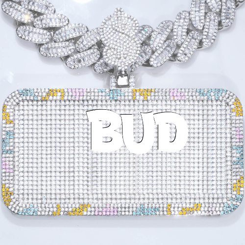 CUSTOM LETTER NECKLACE 3D COLORFUL SQUARE