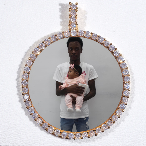 LARGE 3D CIRCLE CUSTOM PICTURE PENDANT