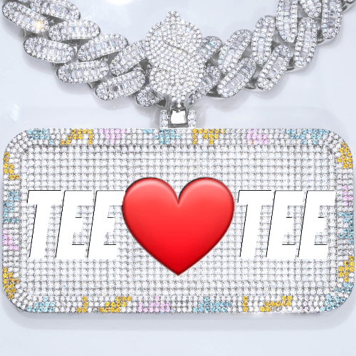 CUSTOM LETTER NECKLACE 3D COLORFUL SQUARE