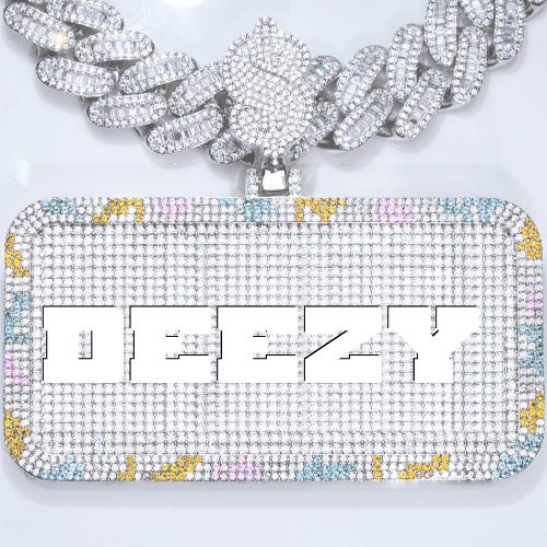 CUSTOM LETTER NECKLACE 3D COLORFUL SQUARE