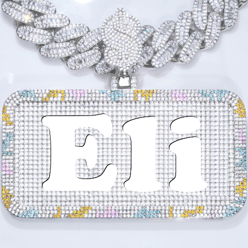 CUSTOM LETTER NECKLACE 3D COLORFUL SQUARE