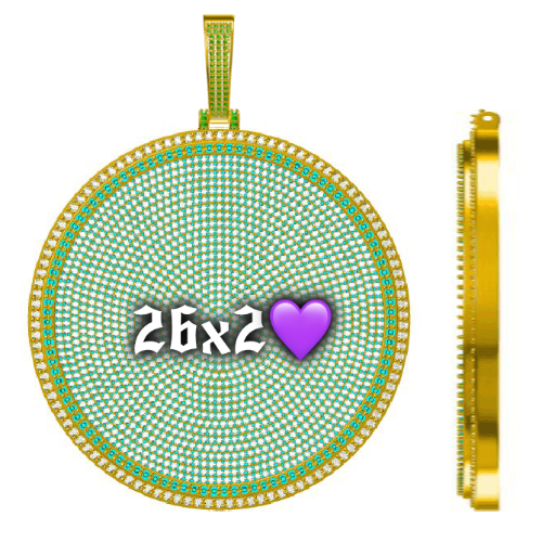 CUSTOM LETTER NECKLACE 3D BIG DISC
