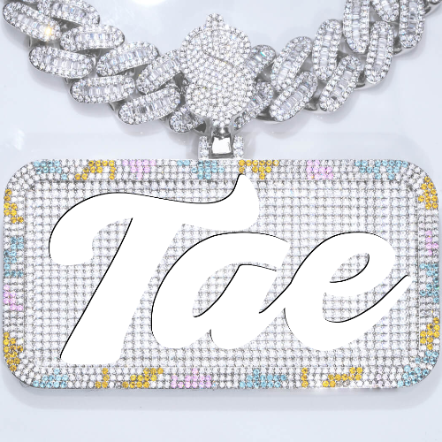 CUSTOM LETTER NECKLACE 3D COLORFUL SQUARE