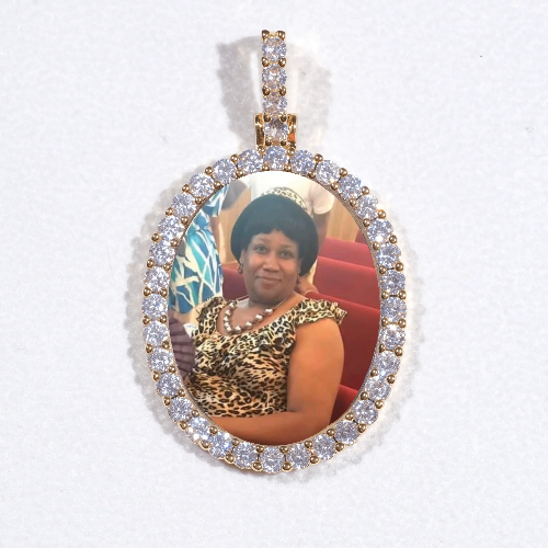 3D Oval Custom Picture Pendant