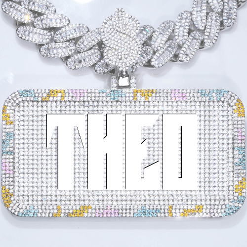 CUSTOM LETTER NECKLACE 3D COLORFUL SQUARE