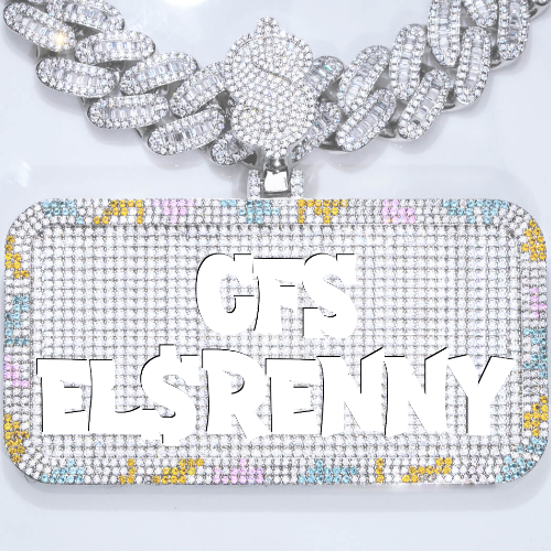 CUSTOM LETTER NECKLACE 3D COLORFUL SQUARE