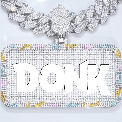 CUSTOM LETTER NECKLACE 3D COLORFUL SQUARE