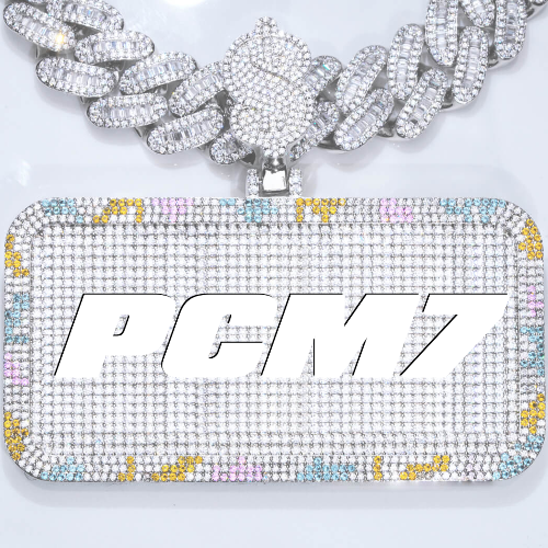 CUSTOM LETTER NECKLACE 3D COLORFUL SQUARE