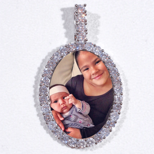Large 3D Oval Custom Picture Pendant