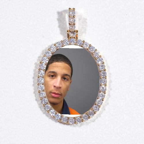 3D Oval Custom Picture Pendant